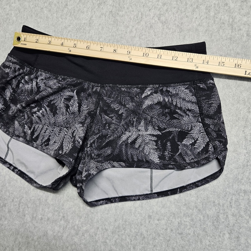 Lululemon Speed Short  3"‎ Inseam Womens Sz. 4 Multi Black Lined - Picture 4 of 10